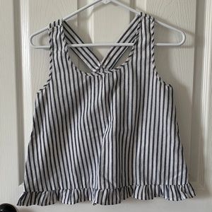 Shein Striped Cross-Back Tank Top